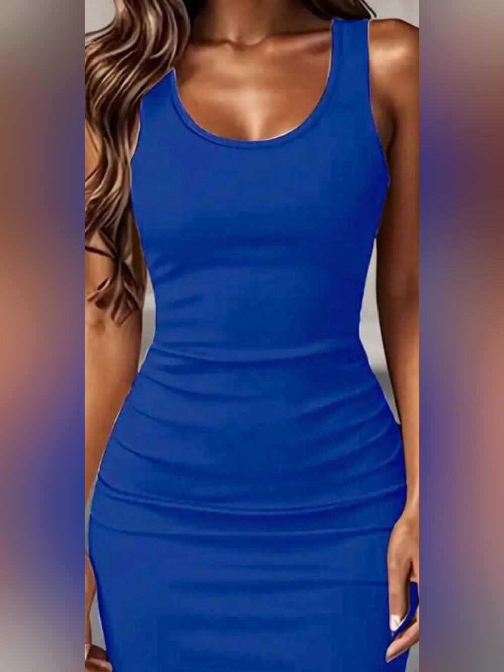 SHEIN Royal Blue Sleeveless Mini Bodycon Dress